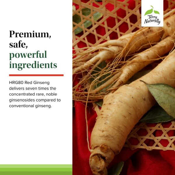 Terry Naturally ginseng rojo HRG80 suplemento herbal energía enfoque