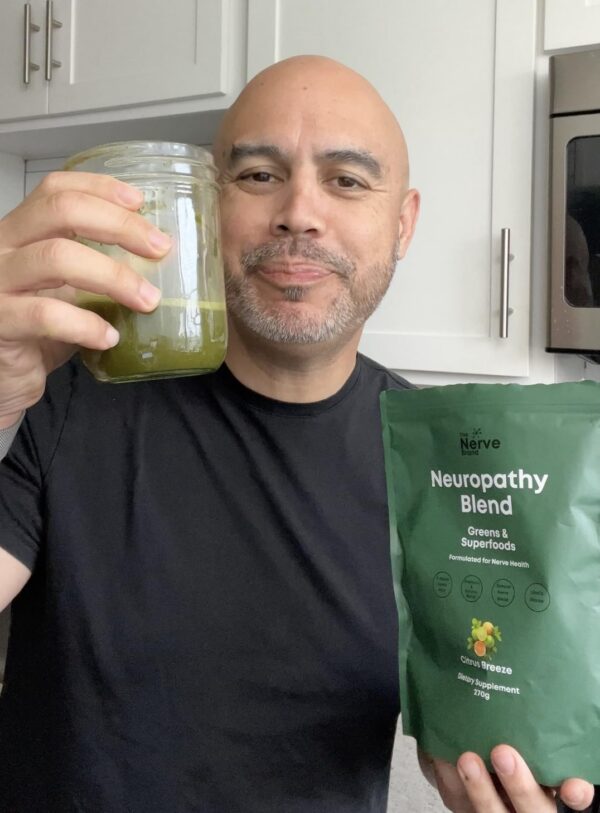 The Nerve Brand greens powder label close-up