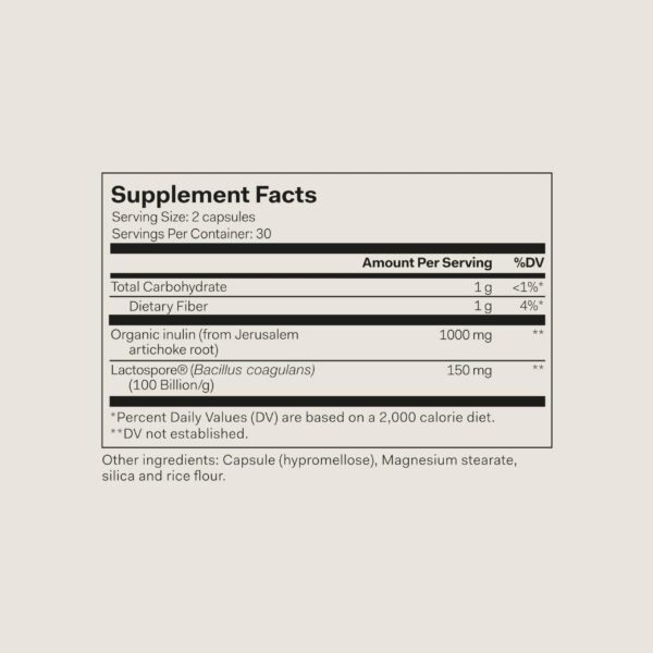 The Nue Co prebiótico probiótico 60 cápsulas paquete individual