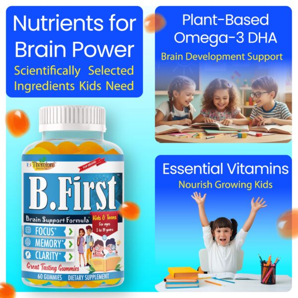 frente de envase de B.First brain gummies