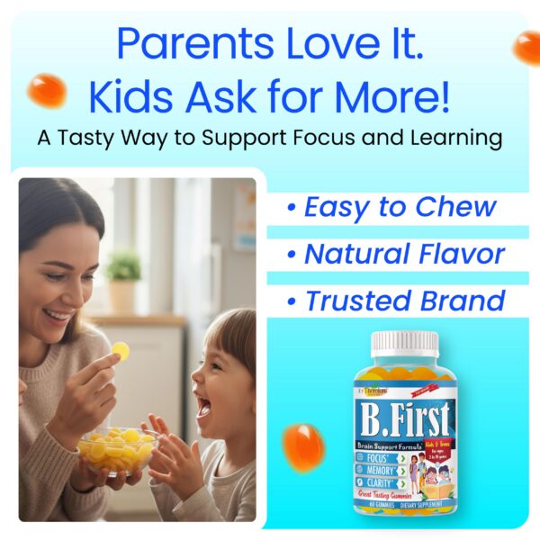 detalle de etiqueta de B.First brain gummies