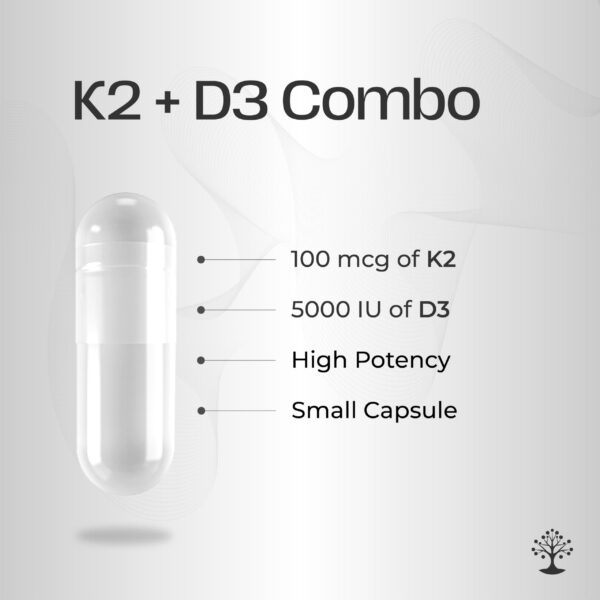 Cápsulas suplemento vitamina d3 k2 Socotra Health 5000 IU caja