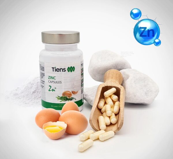 Cápsulas Tiens Zinc de color oscuro