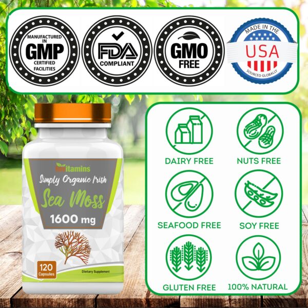 Frasco de musgo marino con etiqueta