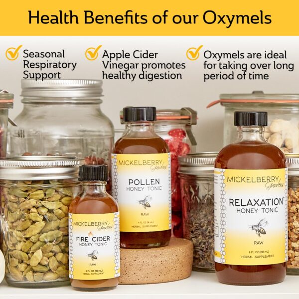 Mickelberry Gardens oxymel miel cruda y polen soporte pulmonar natural