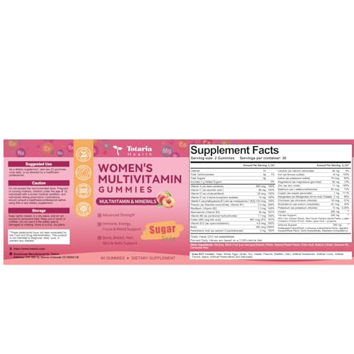 Totaria multivitaminas gomitas para salud y energía femenina