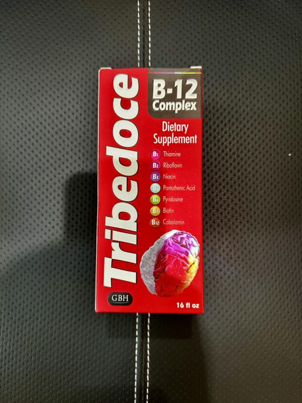 Tribedoce suplemento complejo B-12 botella ángulo arriba