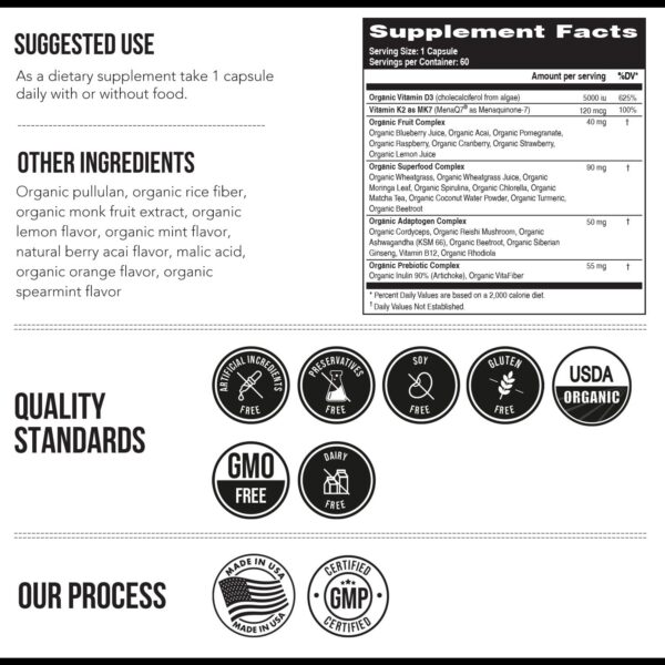 Version 1.0.0 Frasco con etiqueta vegana