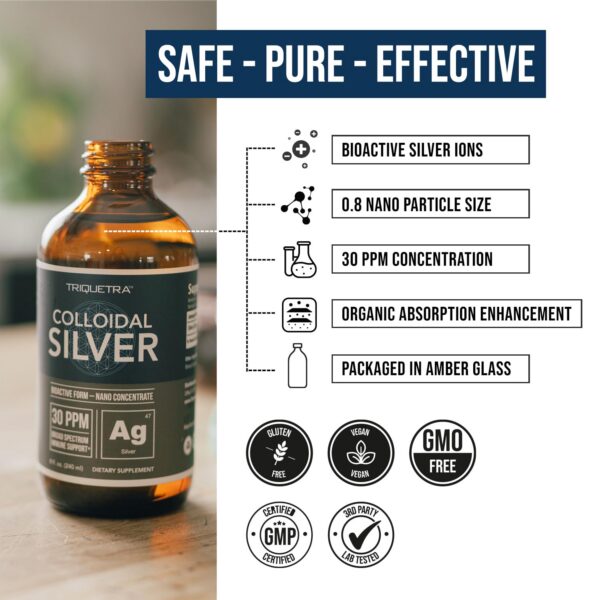 Ingredientes y datos en etiqueta de plata