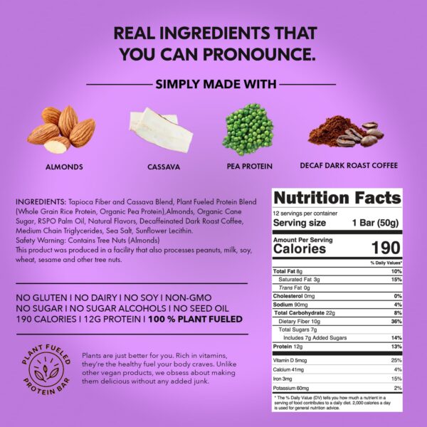 Etiqueta nutricional de TRUBAR Macchiato