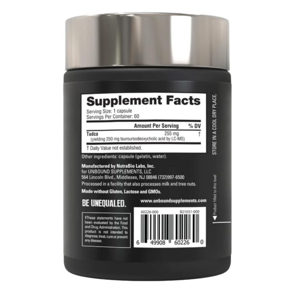 Tudca suplemento Unbound NutraBio para bienestar hepático