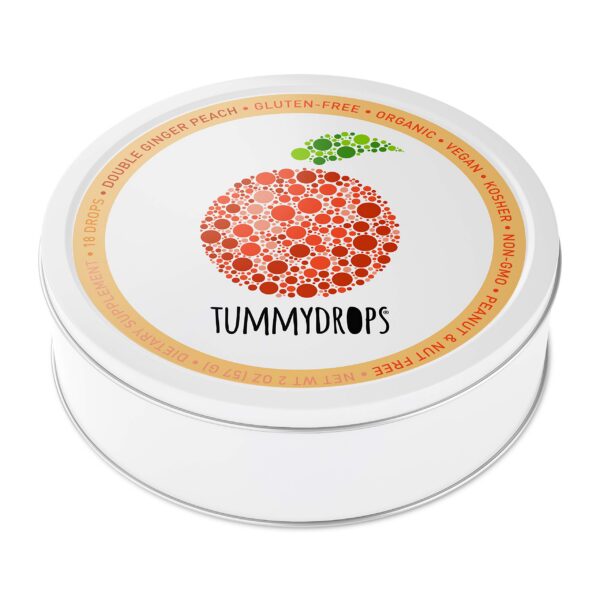 Tummydrops pastillas jengibre durazno sin gluten y veganas paquete 3 latas