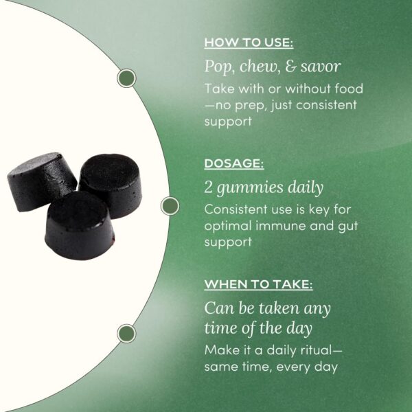 Version 1.0.0 Gomitas junto a caja de empaque