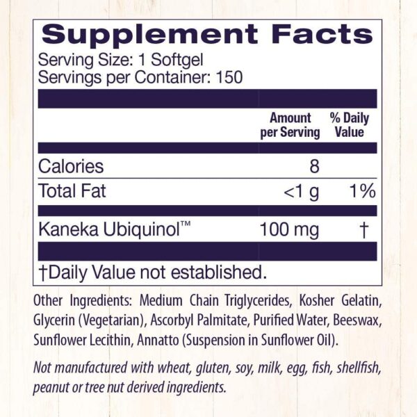 Vista lateral del frasco ubiquinol