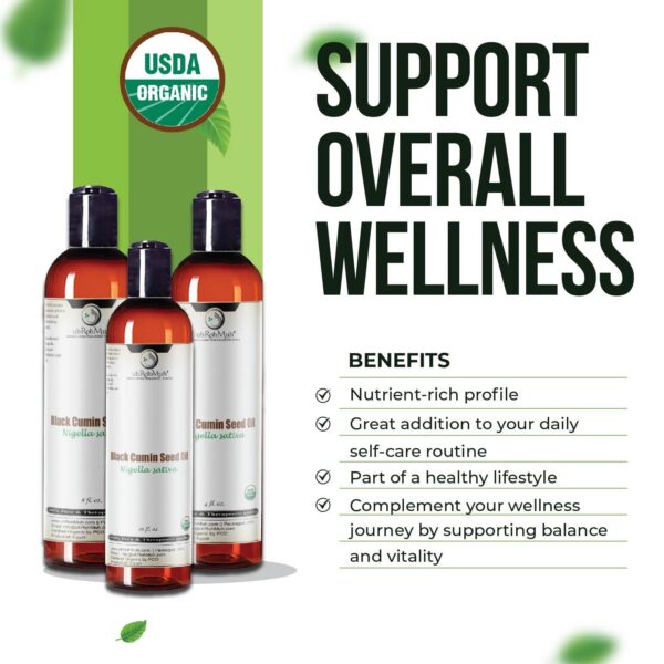 Frasco de 4 oz del aceite de comino negro