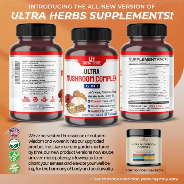 Ultra Mushroom cápsulas para salud cerebral y sistema inmunológico
