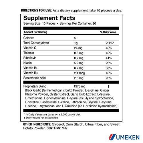 Umeken suplemento ajo negro fermentado con aminoácidos