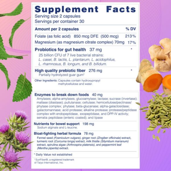 Envase de Unbloat con cápsulas visibles