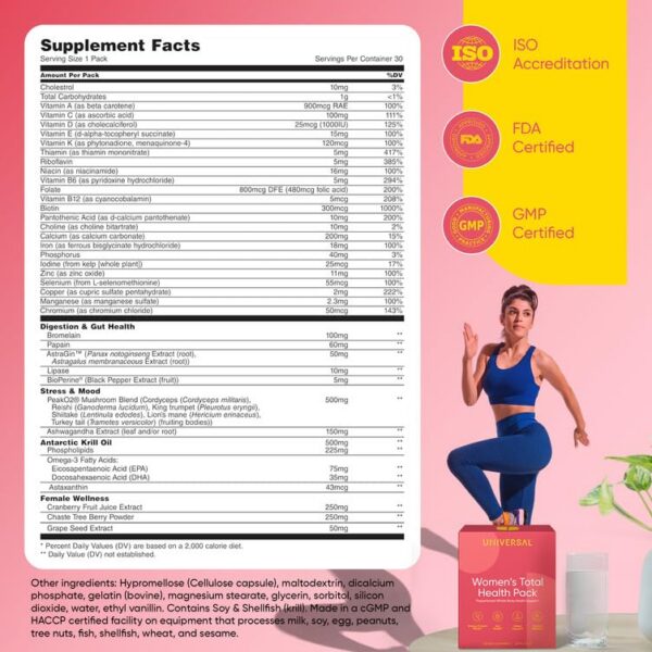 Cápsulas multivitaminas Universal U para mujeres