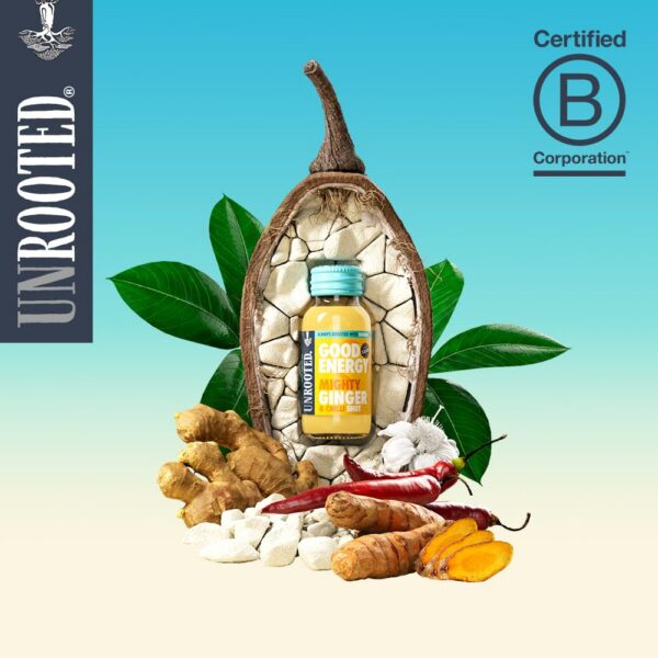 Empaque sostenible de UNROOTED Baobab Shot