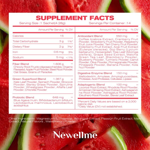 Ingredientes naturales de polvo probiótico NEWELLME