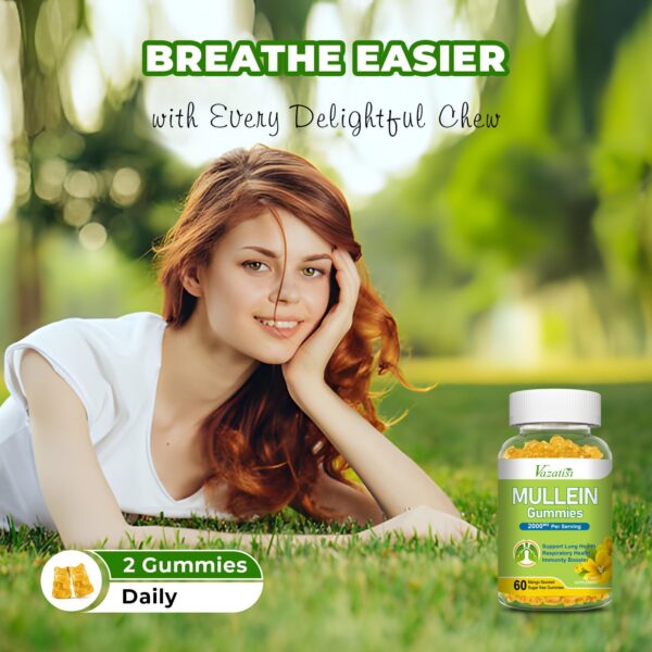 Paquete de gomitas de mullein con extracto natural y soporte inmunológico