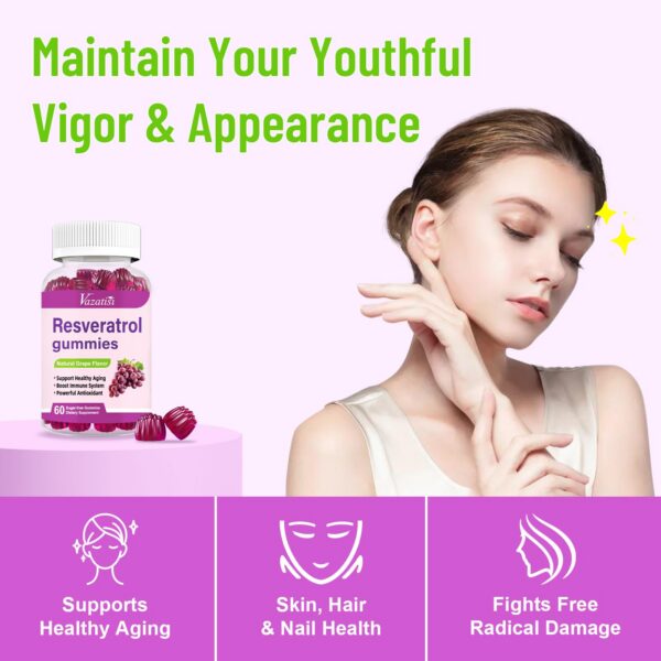 Detalle de la etiqueta Vazatisi Resveratrol gomitas