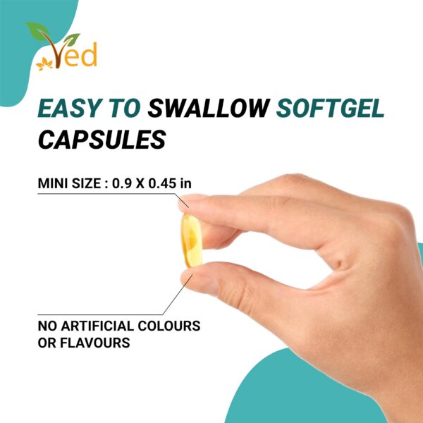 Frasco Ved Omega 3-6-9 en mesa