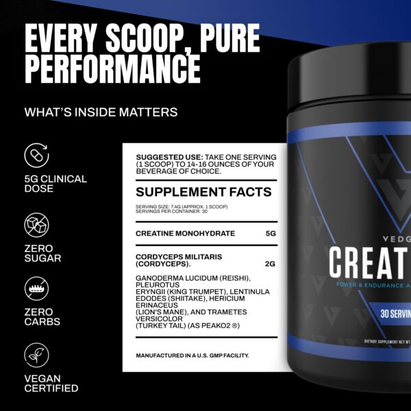 Dosis de 5 g creatina Vedge