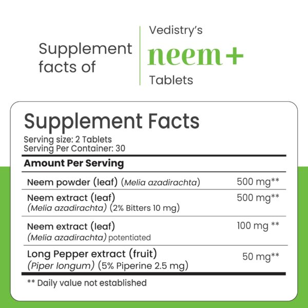 Vedistry neem+ respaldo natural inmunidad y salud