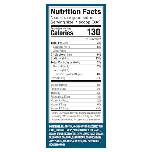 Envase Vega Protein & Greens chocolate packaging