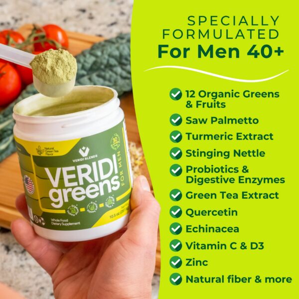 Veridi Greens paquete para salud masculina y energía