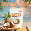 Version 1.0.0 VEV vitamina d3 k2 aceite de coco frasco