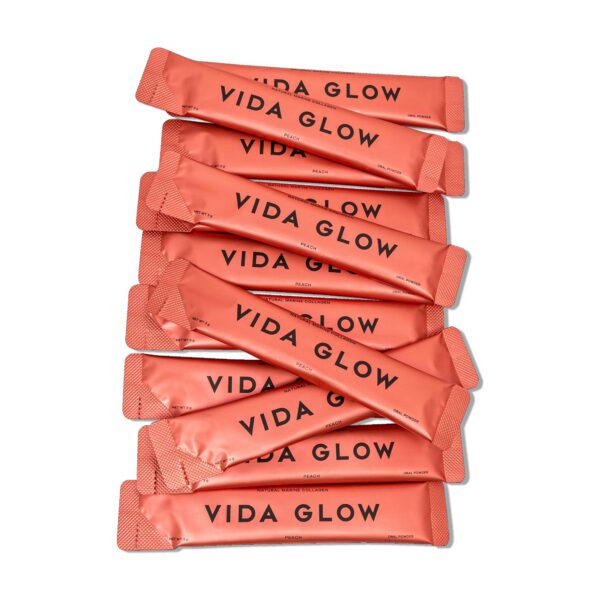 Detalle de la etiqueta Vida Glow Colágeno Marino