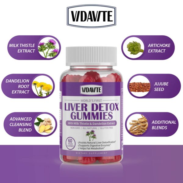 VIDAVITE gomitas veganas para limpieza hepática y desintoxicación