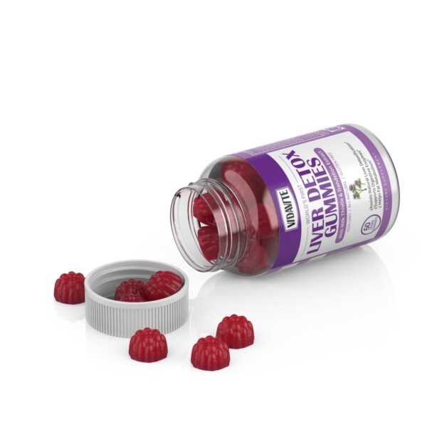 Ingredientes naturales en gomitas detox VIDAVITE para el hígado