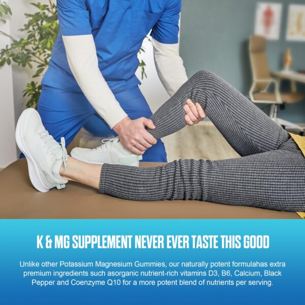 Etiqueta posterior de gomitas potasio magnesio