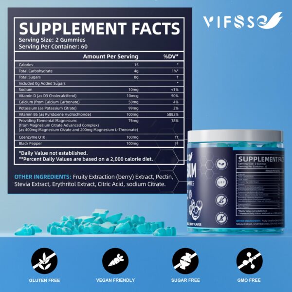 Gomitas sabor berry de potasio magnesio