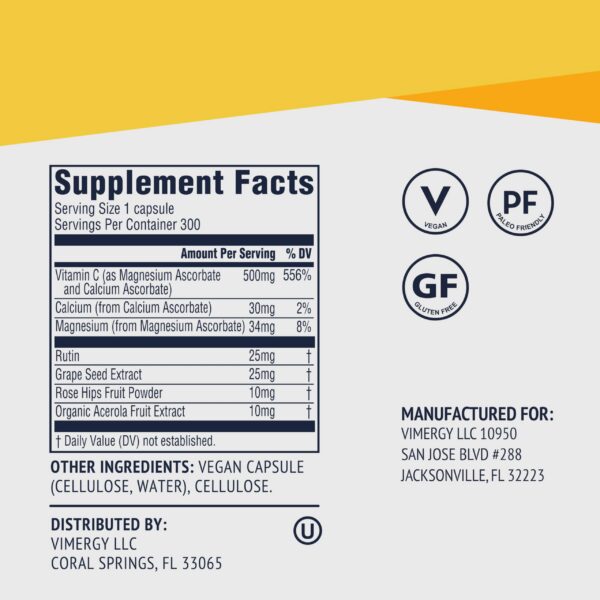 Vimergy Micro-C cápsulas para bienestar diario y mezcla fácil