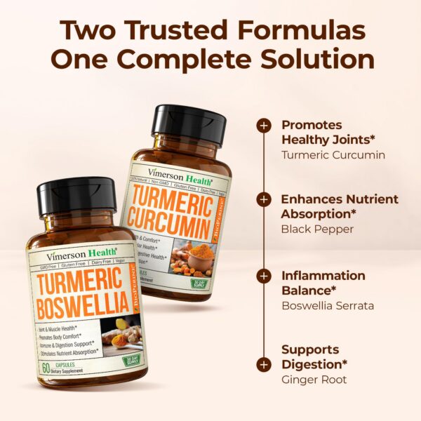 Vimerson Health Turmeric Boswellia bundle etiqueta de ingredientes