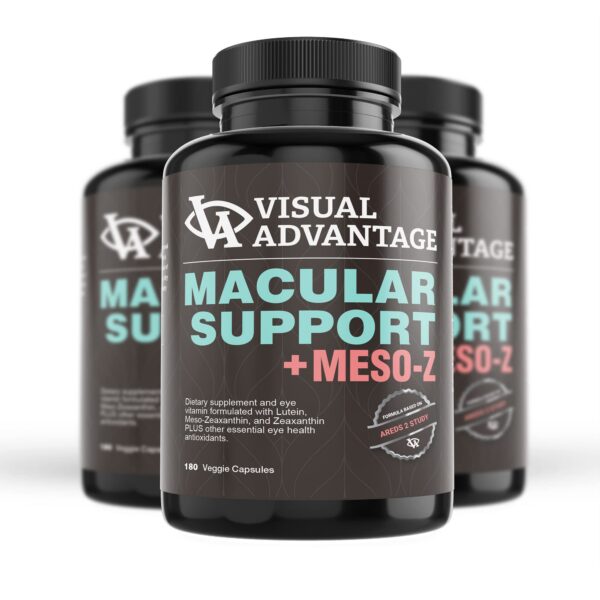 Vista cercana de cápsulas Macular Support Plus Meso-Z