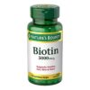 Vista lateral frasco biotina super potencia Nature's Bounty