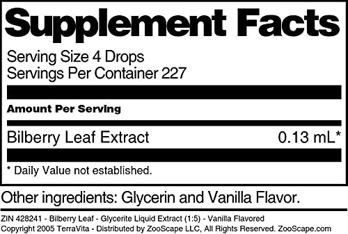 Vista lateral botella extracto líquido hojas de arándano