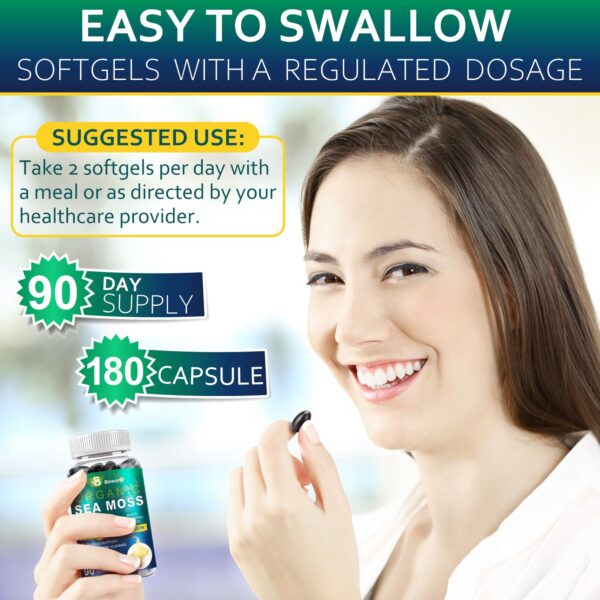 Vista lateral de cápsulas BEWORD musgo marino orgánico