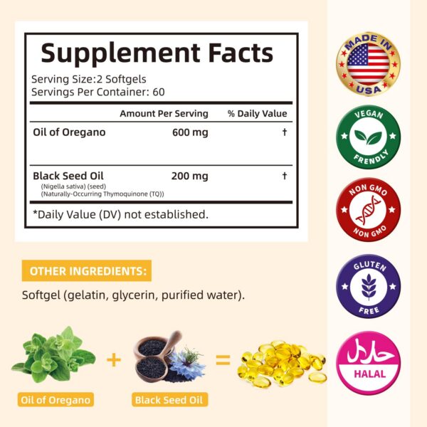 Vista lateral empaque Aceite Orégano HEALOADING