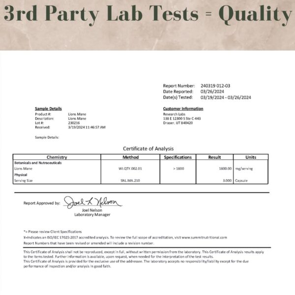 Research Labs suplemento melena de león para soporte inmune