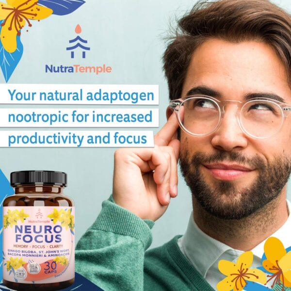 Vista lateral envase nootrópico NutraTemple 30 cápsulas