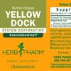 Version 1.0.0 Vista lateral extracto Yellow Dock Herb Pharm 1 onza