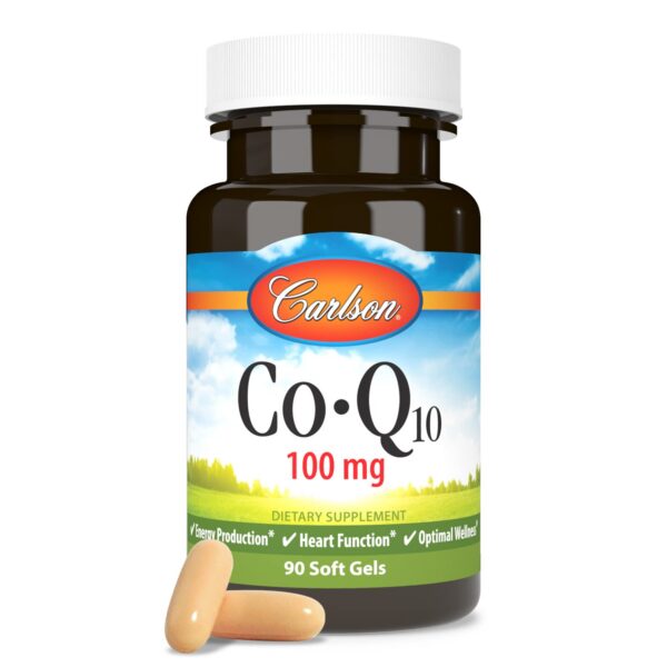 Version 1.0.0 Vista lateral frasco CoQ10 Carlson 100 mg