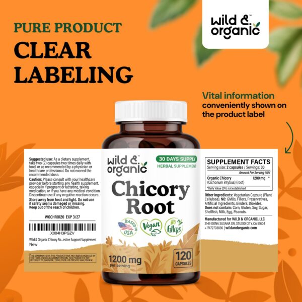 Vista lateral de frasco Wild & Organic